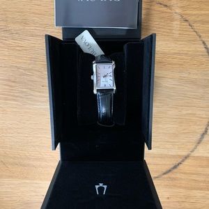 Bulova Black Leather Watch